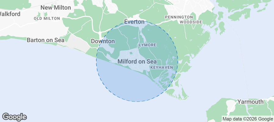 Milford on Sea Airbnb map